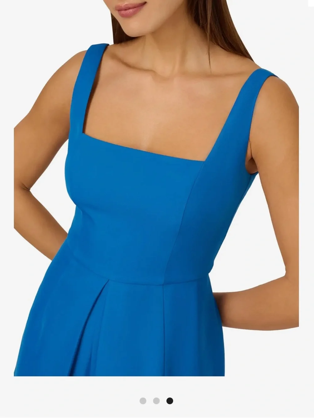 Adrianna Papell Cool Water Crepe Overlay Romper Dress  Size 2